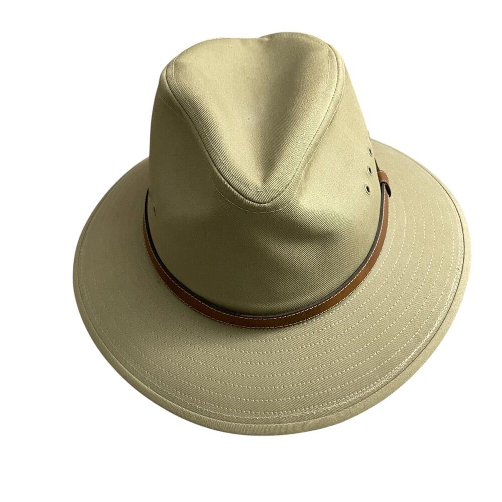 Country Gentleman Fedora Hat Khaki Outdoors Brown Band Water Repellent Mens